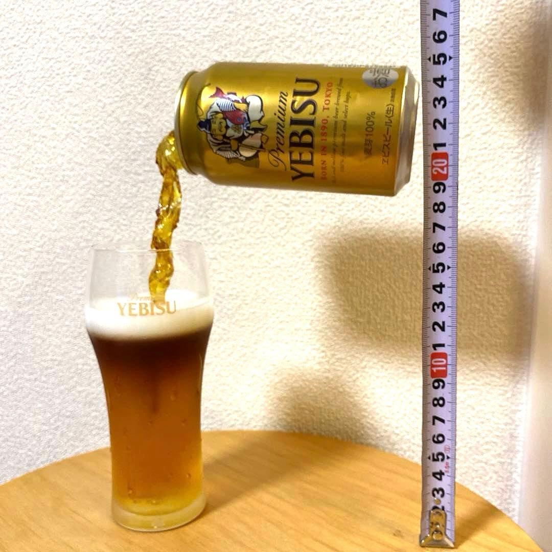 あ*き様 食品サンプル ビール エビス ビール缶 グラス 実寸サイズ