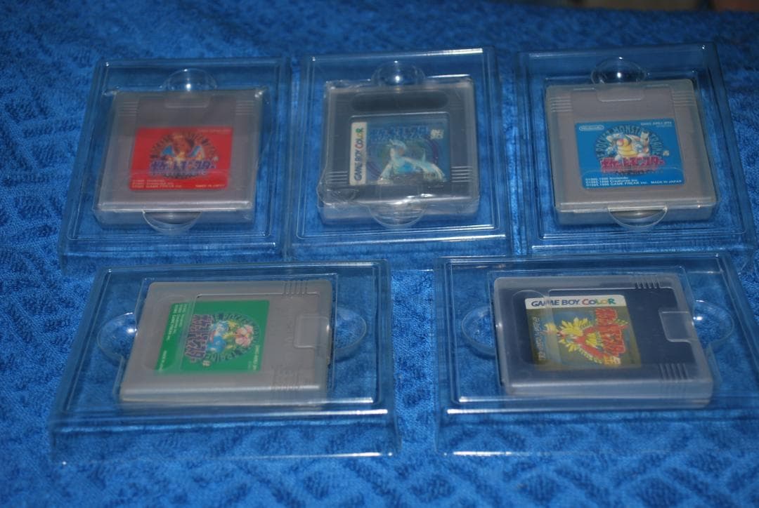 ファミコンソフト「ポケモンスター金銀赤青緑」中古5個動作品の出品