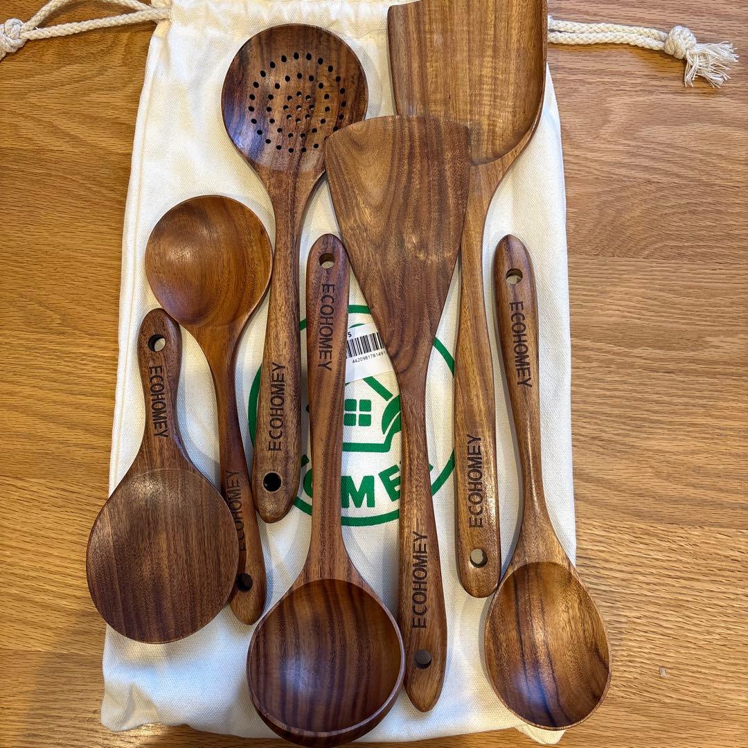 新品】エコホーミー 天然チーク製カトラリー7点セット 袋付き - メルカリ