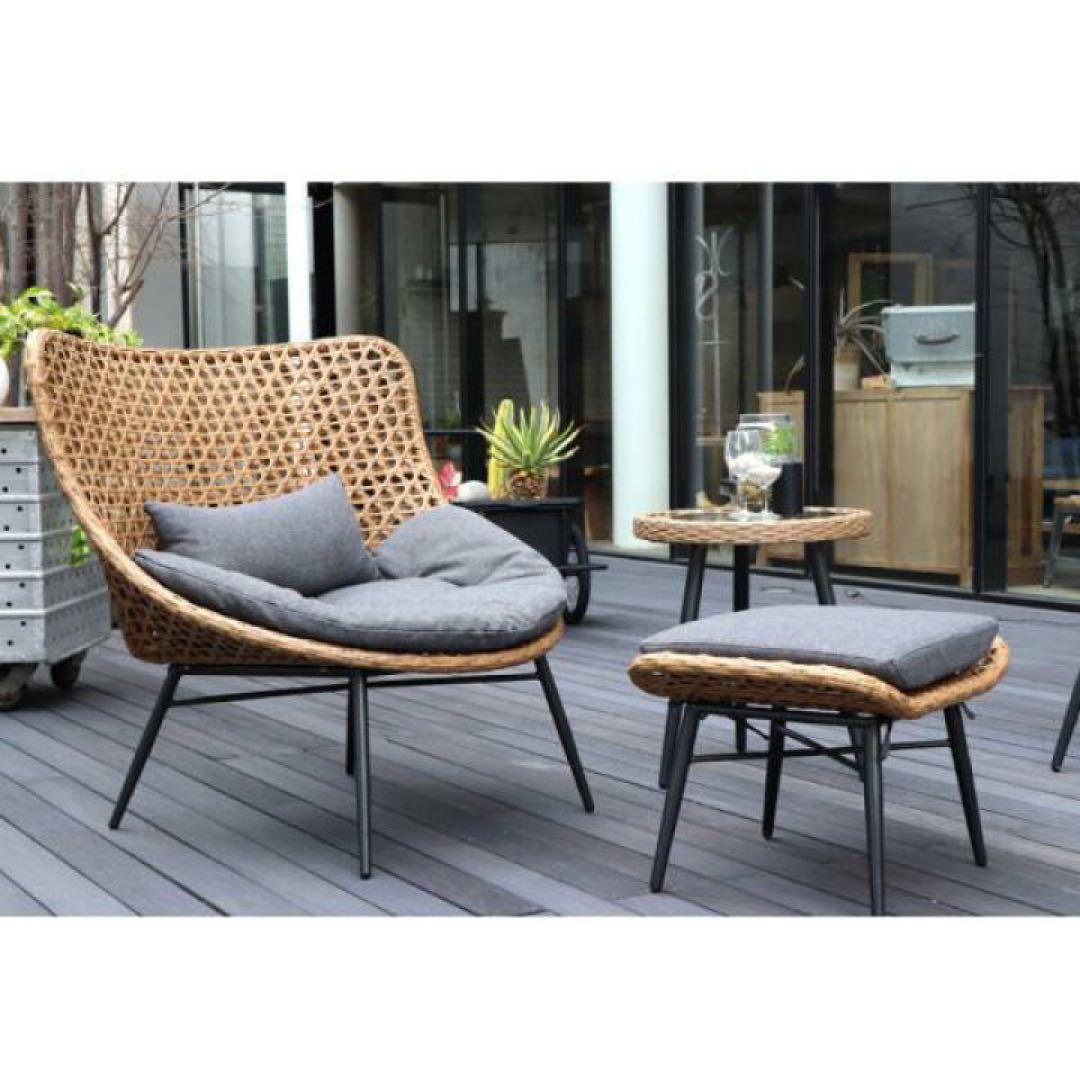 定価6万　モダンラタンパーソナルチェア オットマンリゾネアパーソナルチェア リゾネア パーソナルチェア オットマン付 ラウンジチェア 1人用 チェア