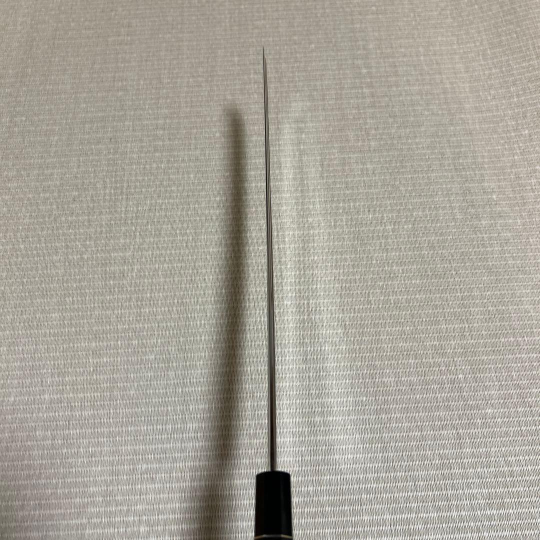 鏡面 尺二 先丸 柳刃 包丁 和包丁 V金10号 本焼 鬼反り 黒檀八角柄