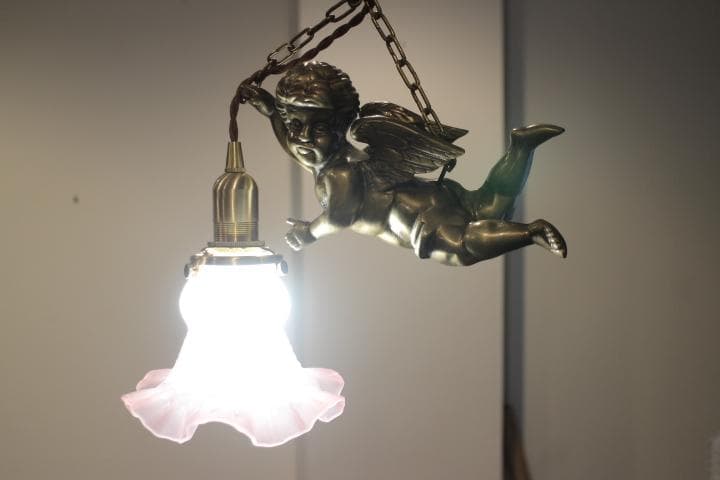 フランス アンティーク 天使 エンジェル シャンデリア ペンダント