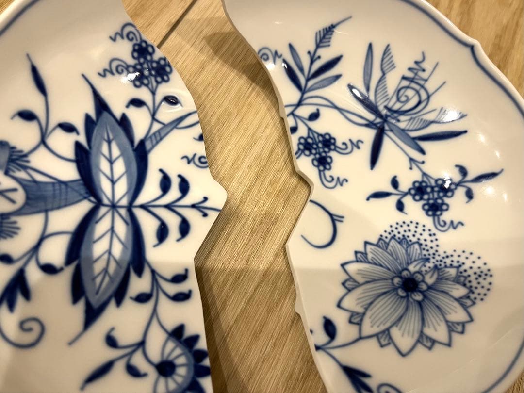 マイセン ブルーオニオンのお皿 割れあり - メルカリ