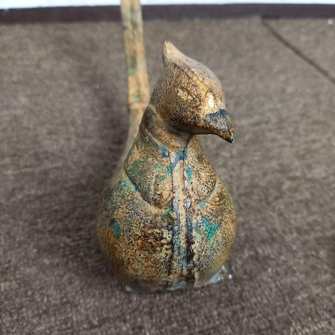美術鋳物 キジ 雉 香炉 オブジェ 雉子 金属工芸 骨董品 アンティーク