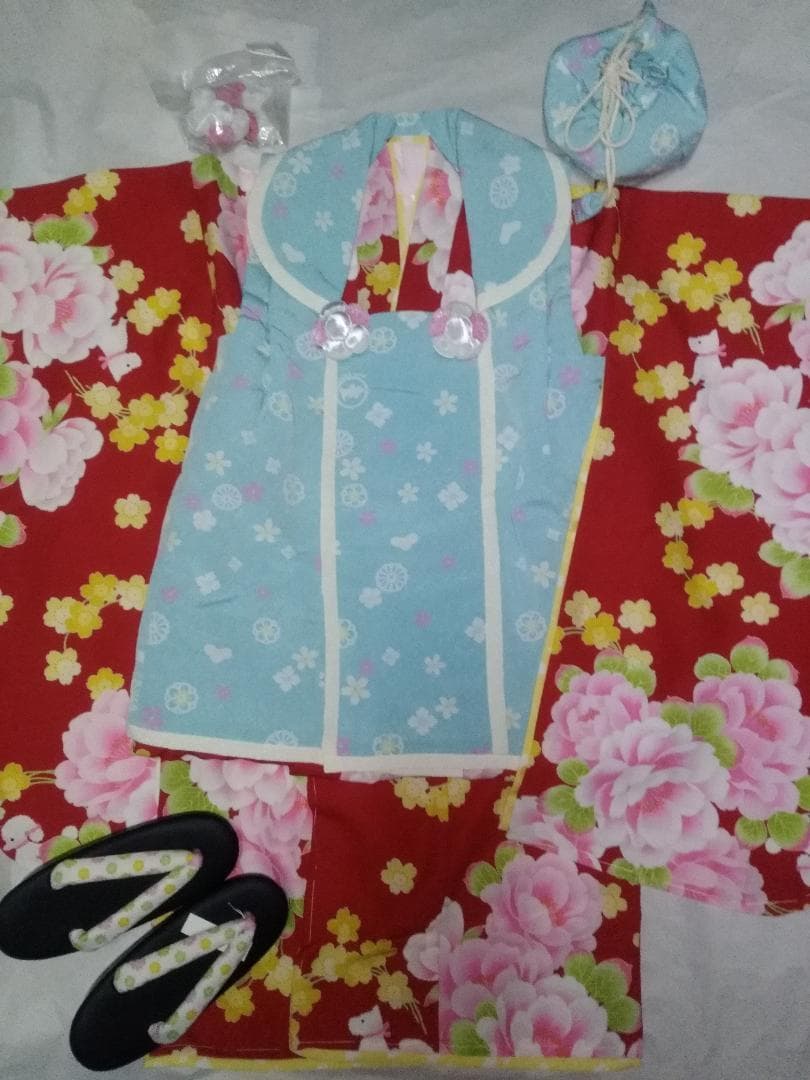 ポンポネット七五三3歳 女の子セット.着物.被布.巾着 髪飾り 草履 長襦袢 W SOUBIEN（創美苑） 七五三 着物 3歳 女の子 着物セット 被布 襦袢 草履