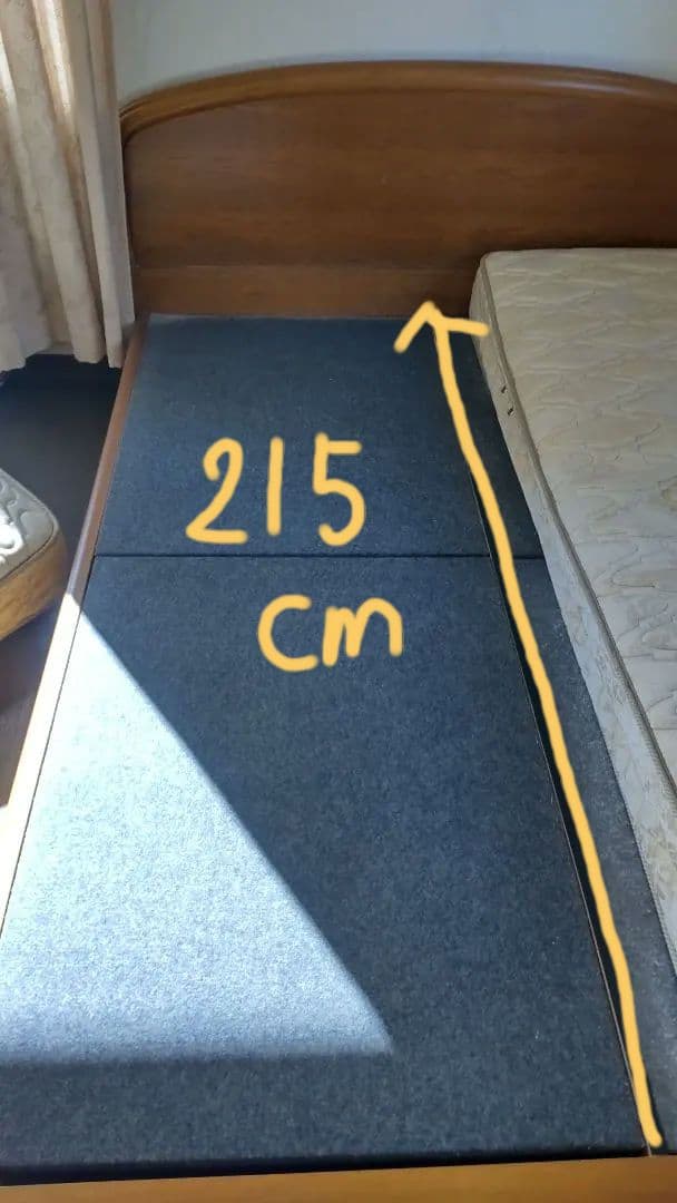 木製ダブル ロングベッドフレーム アーチ型ヘッドボード 215cm ツゲ材 アーチ型ヘッドボード木製ベッドフレーム | ヴィンテージの趣と