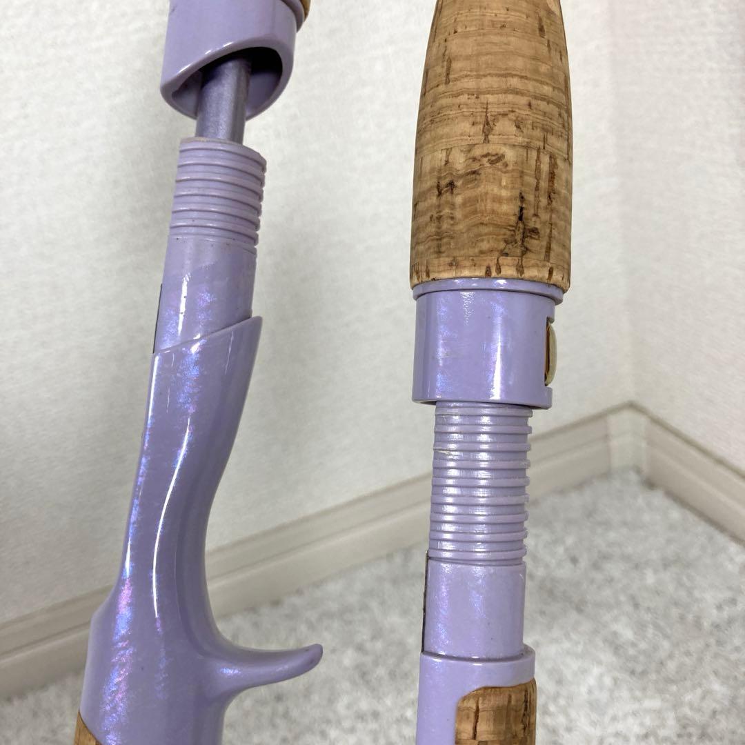ケンクラフト ロッド2本 ベイト スピニング ルアー竿 バス釣り 紫