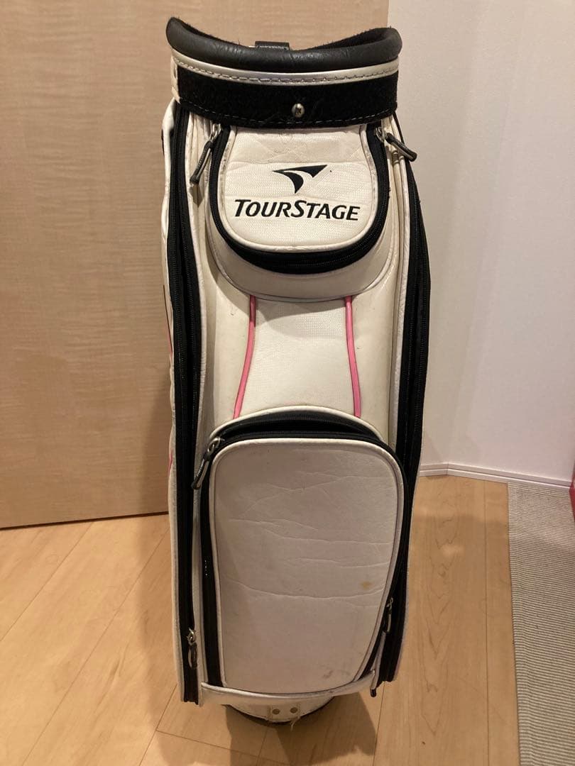 TourStage ゴルフキャディバッグ ホワイト/ピンク - メルカリ