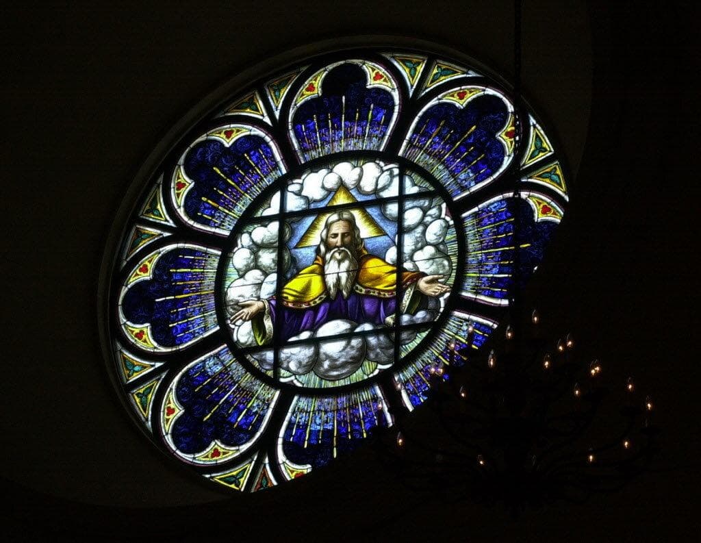 新品未使用 父なる神ヴィンテージ ステンドグラス イエス キリスト