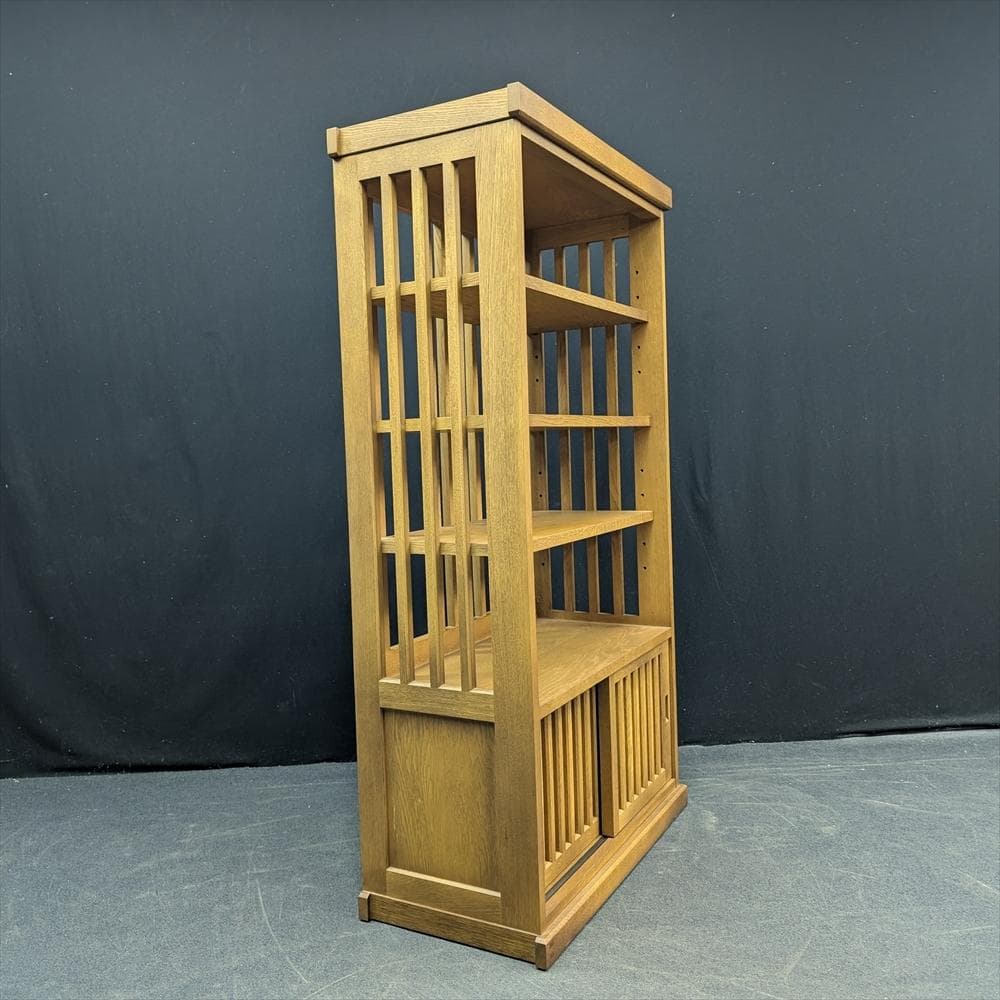 KHIMTI-展示品 北海道 旭川家具 北樹 すのこ棚 楢 ナラ材 飾り棚 茶棚