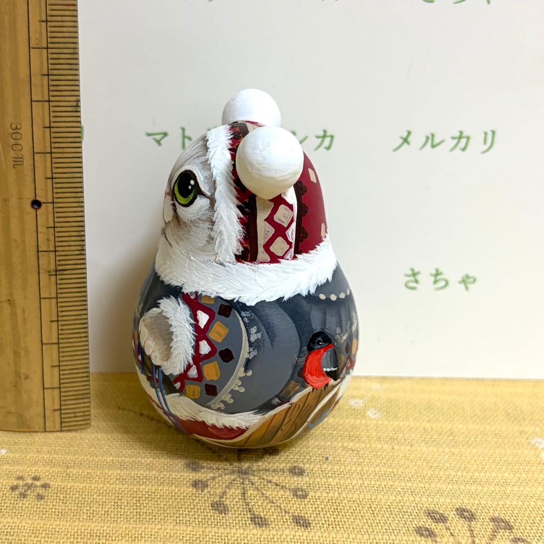 猫 マトリョーシカ おきあがりこぼし ロシア雑貨 ニコラエヴァ 手描き