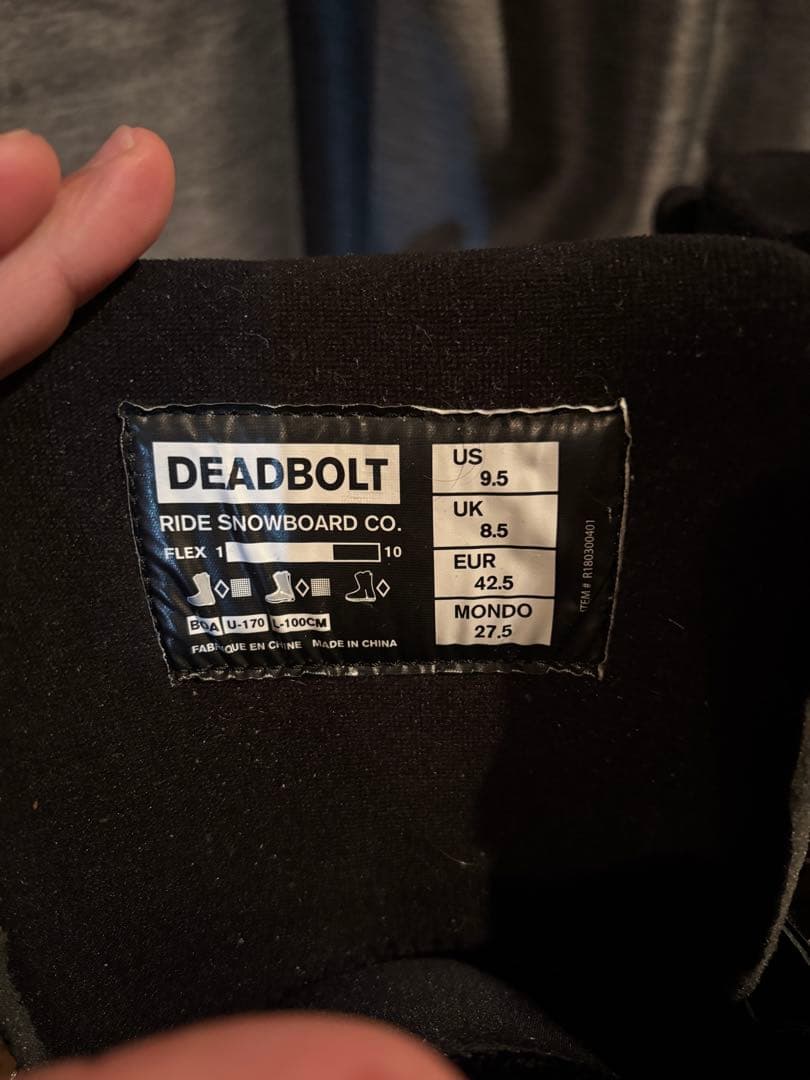美品RIDE DEADBOLT 27.5cm スノボーブーツ
