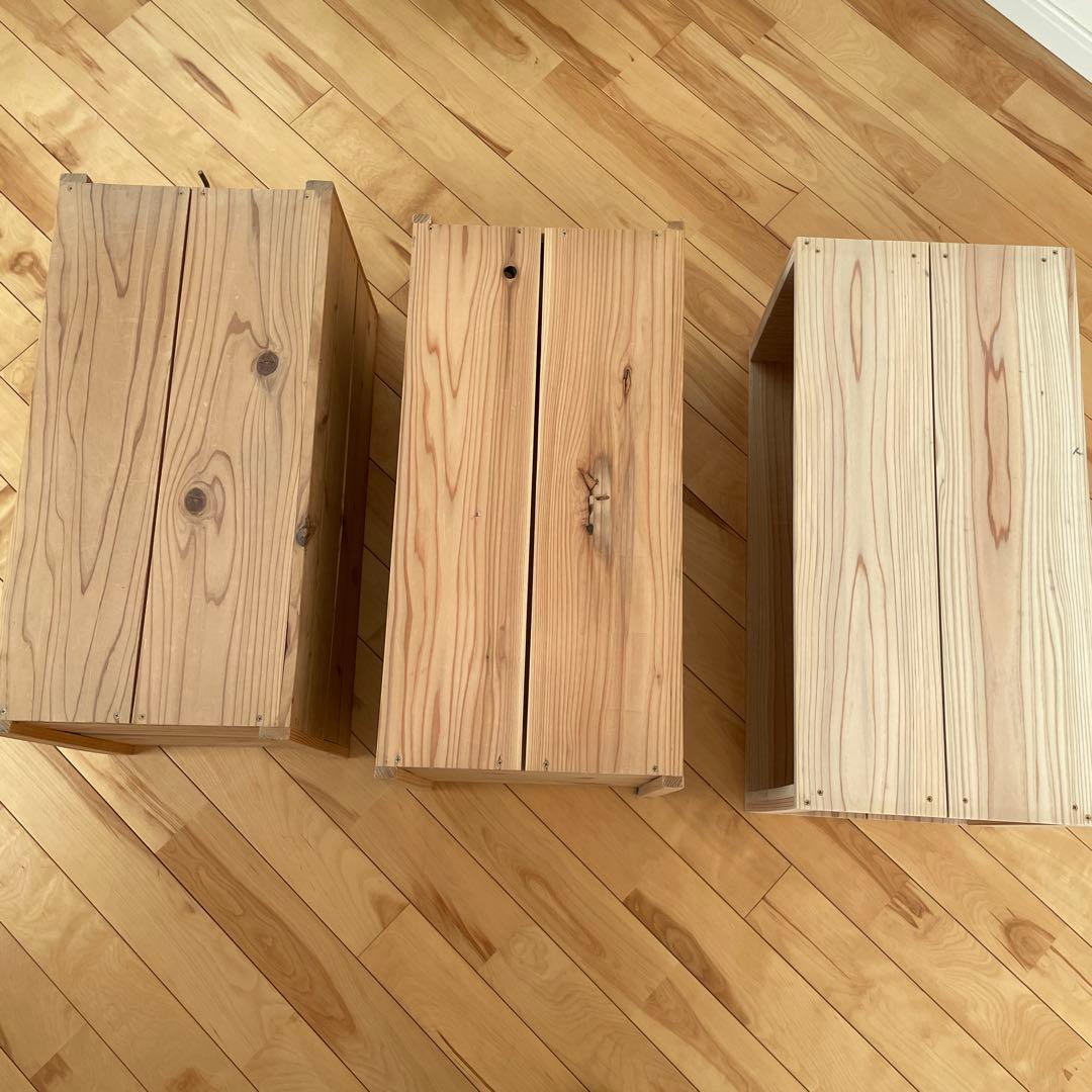 イエノlabo りんご箱 本棚 シェルフ 木製 3点セット 中古 - メルカリ