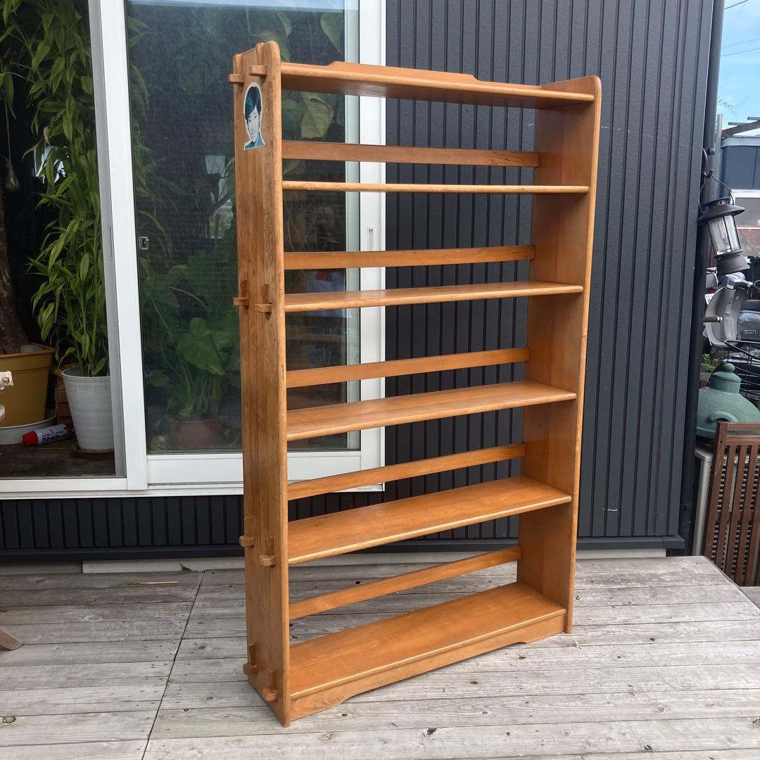 昭和レトロ ミッドセンチュリー くさび型 楔棚 木製オープンラック