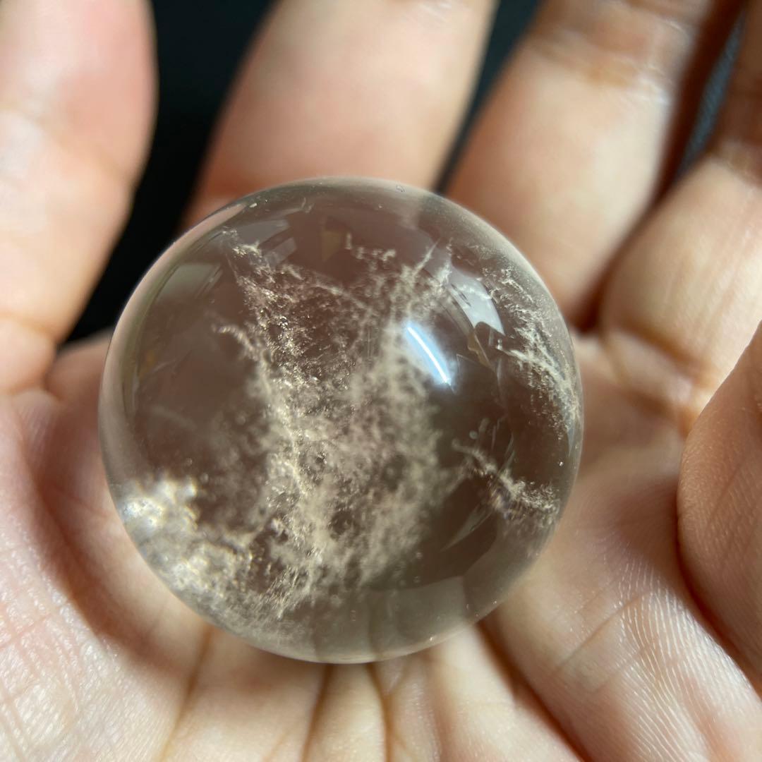 ブラジル産 超稀少 青光 パワーストーン スフィア丸玉 34mm 台座付き