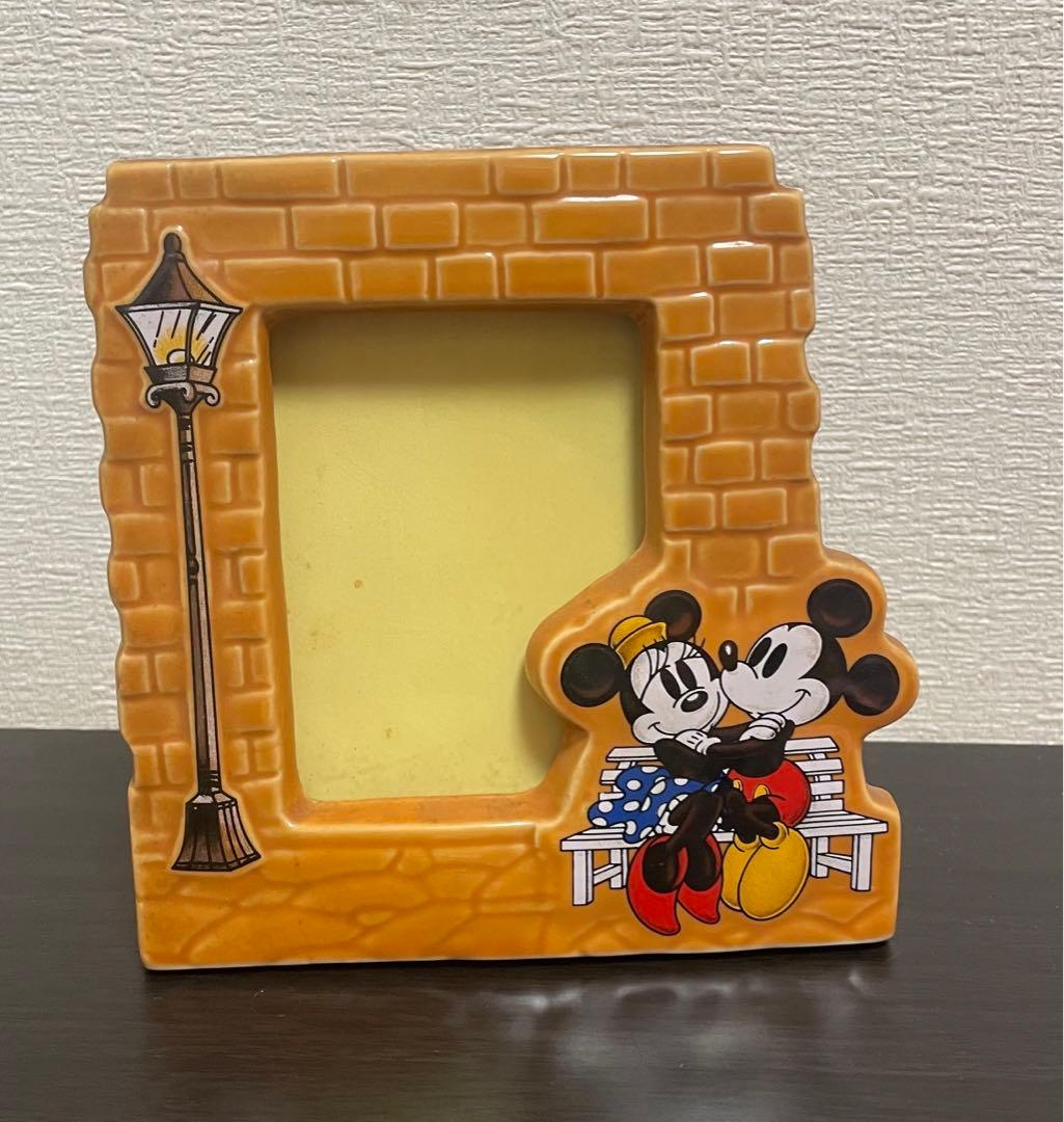 レア1990年代ディズニー フォトスタンド ミッキー＆ミニー日本製