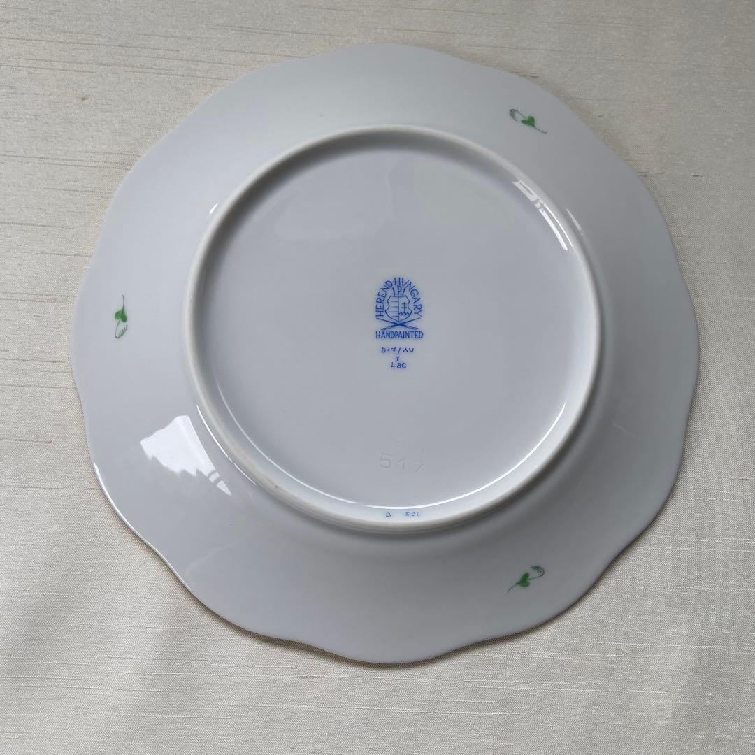ヘレンド アポニーグリーン デザートプレート 約19cm 6枚セット