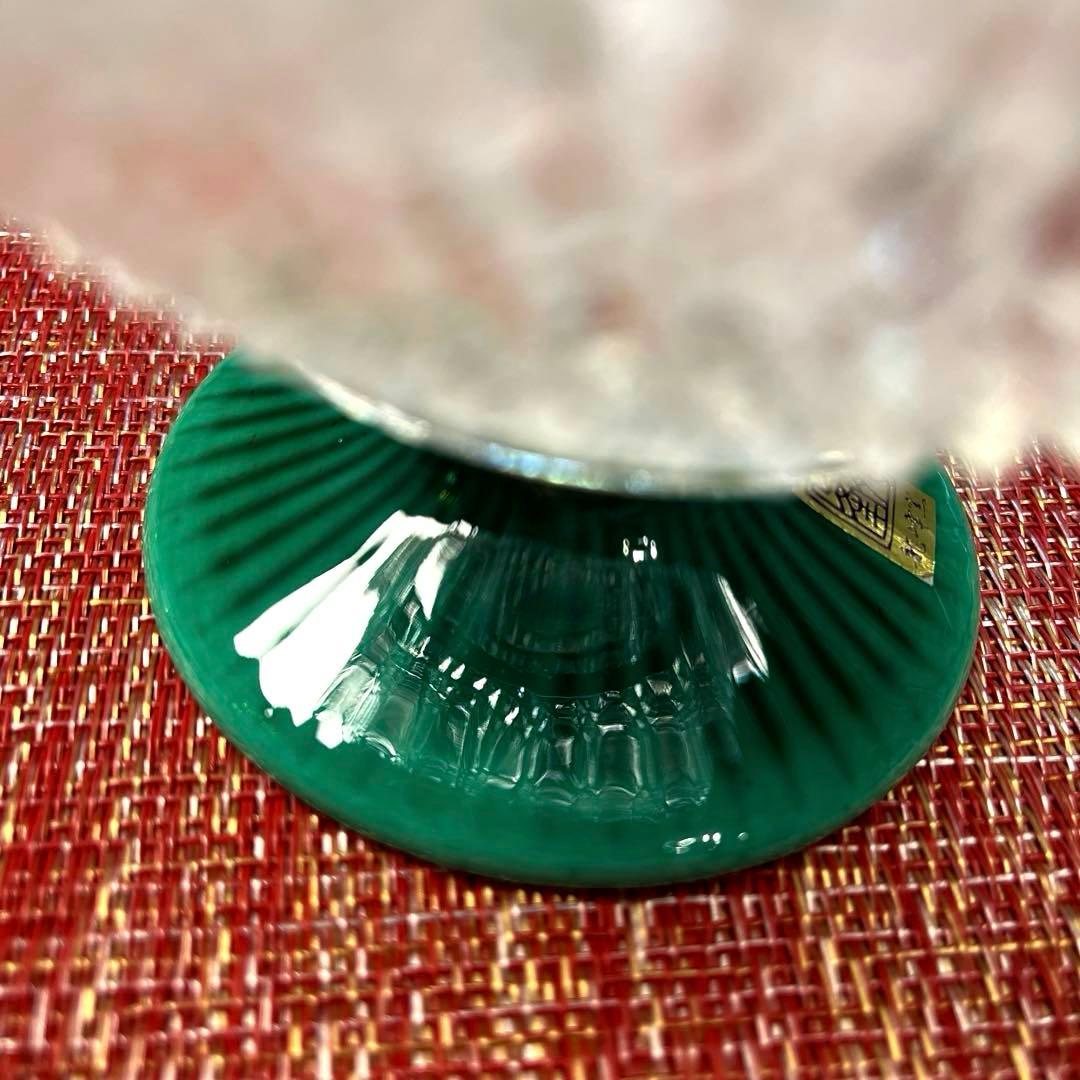 ー美濃焼ー 【未使用】 龍峰窯 緑交趾 花風流 つみき 祥瑞ガラス