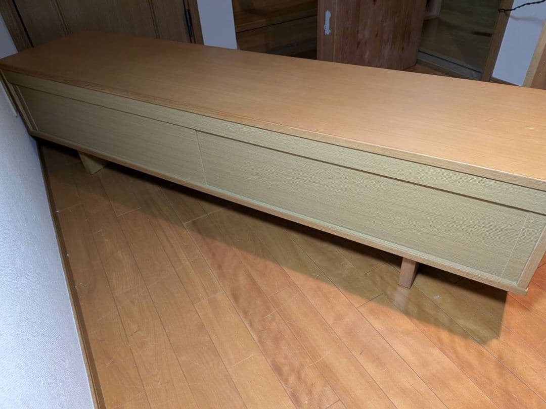 《送料込》無印良品 木製テレビボード オーク材 150 収納棚 TV台家具 廃盤