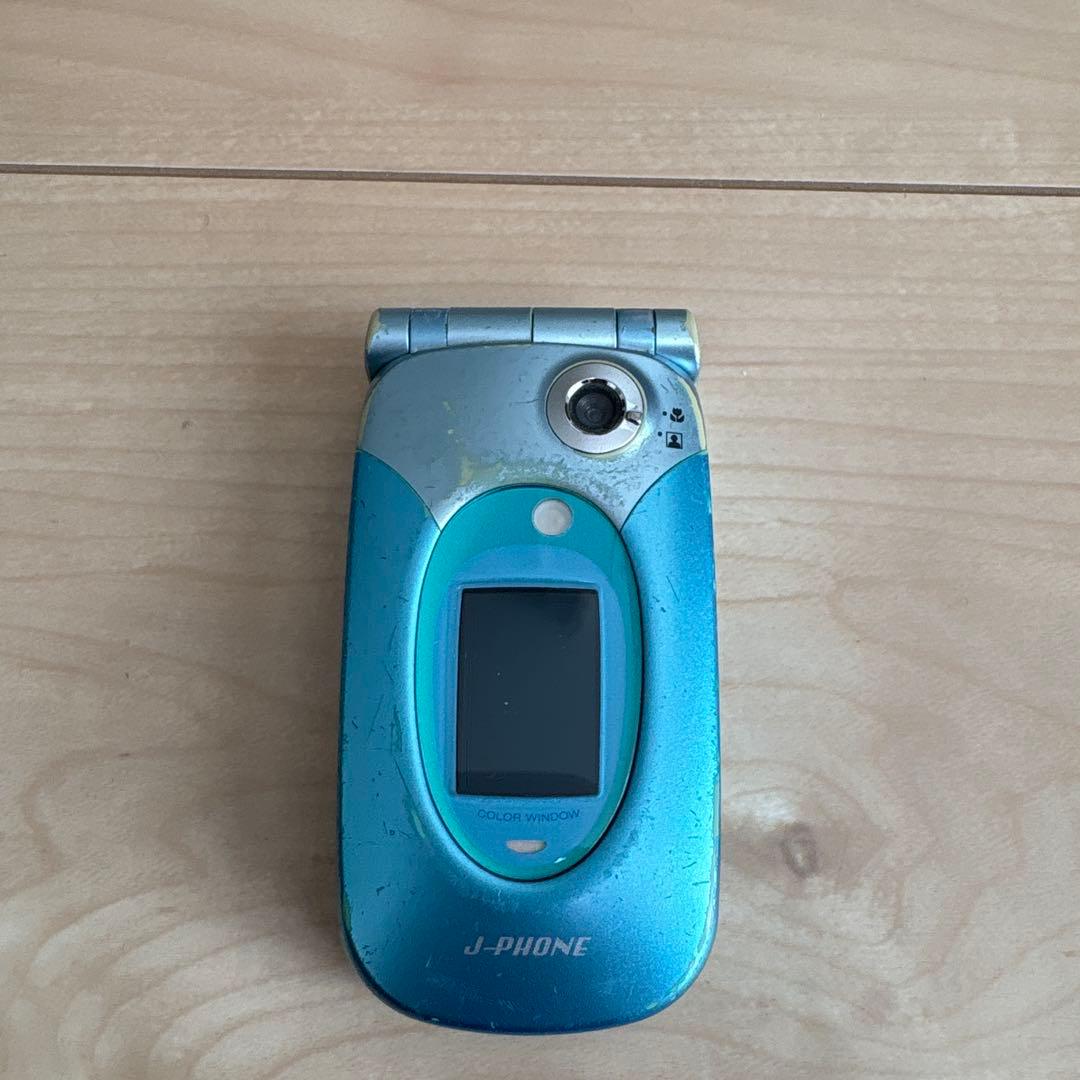 J-PHONE SH010 折りたたみ式携帯電話 青 ジャンク品 - メルカリ