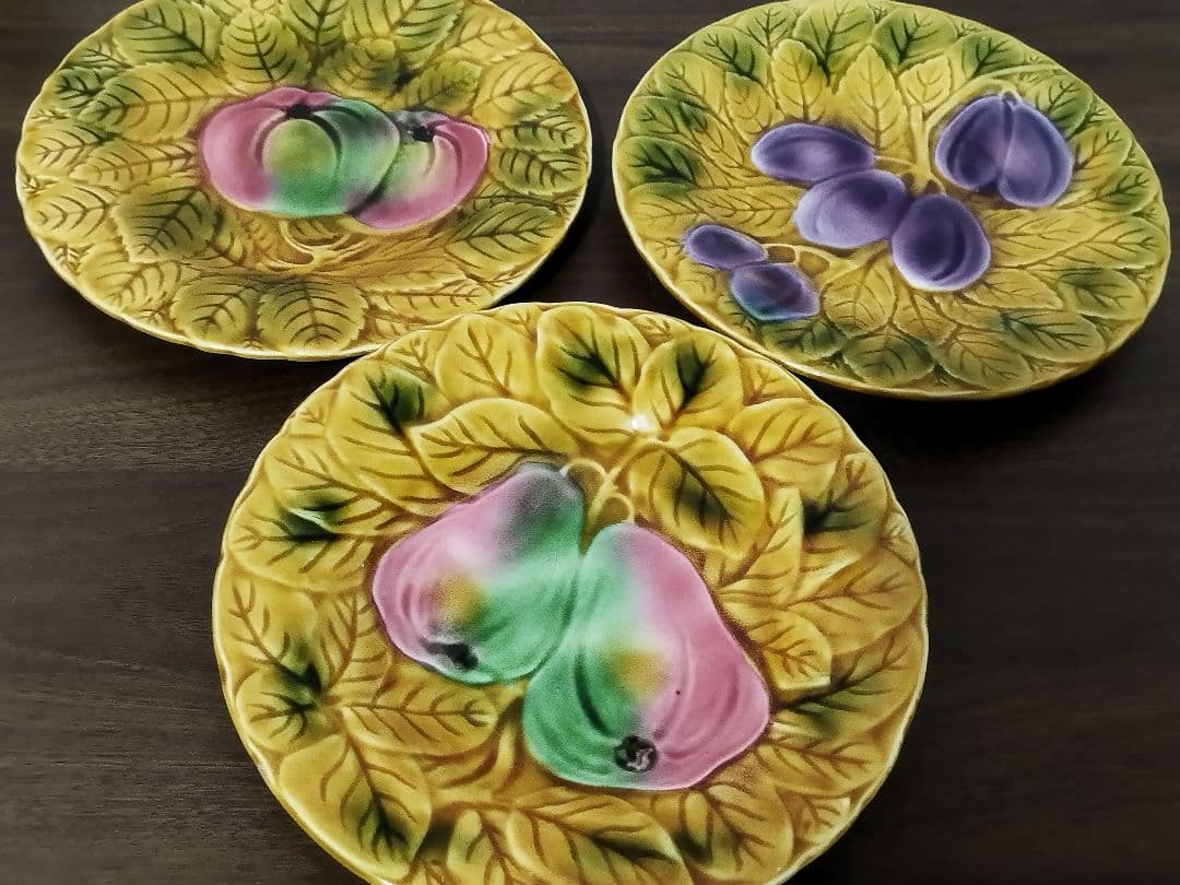 ●サルグミンヌ プレート お皿 セット レトロ アンティーク フランス SARREGUEMINES Plate / サルグミンヌプレート 【C】〈フランス食器・皿