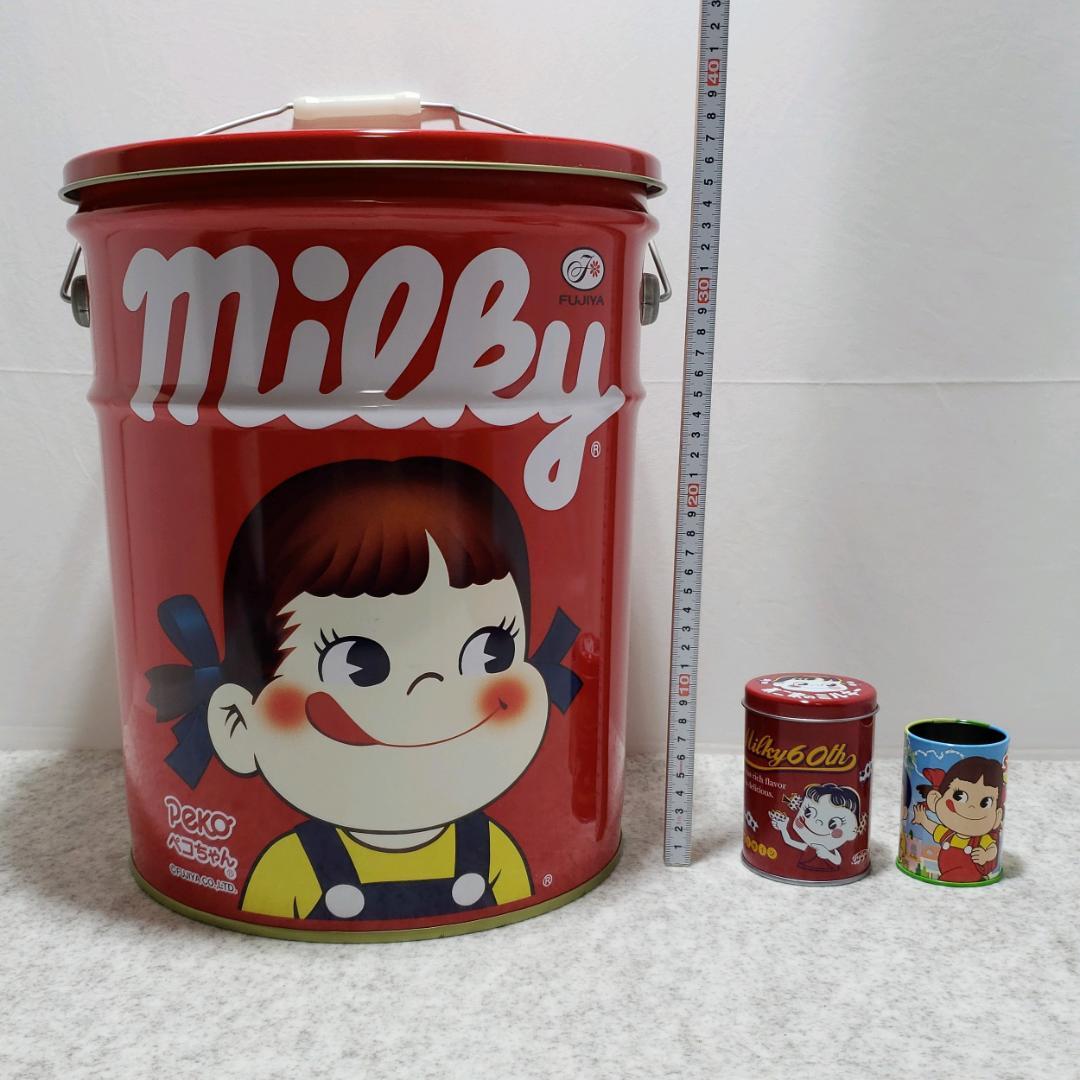 ペコちゃん ペール缶 スチール缶 レトロ缶 3点セット - メルカリ
