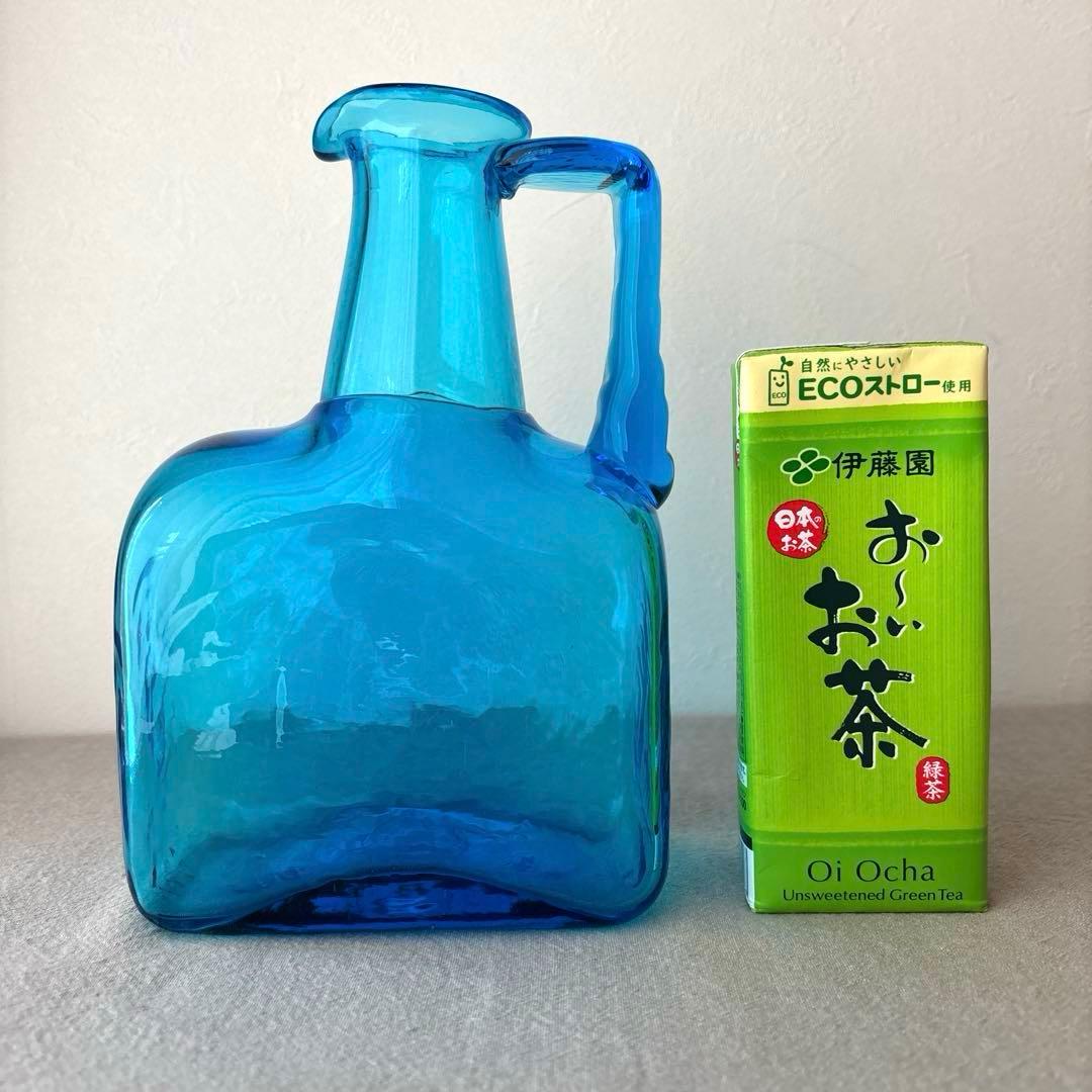 倉敷ガラス 片手付花瓶 花瓶 瓶 吹きガラス - メルカリ