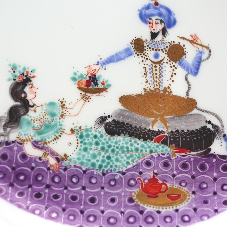 マイセン 千夜一夜物語 アラビアンナイト 飾り皿 「美女に果物篭を渡す