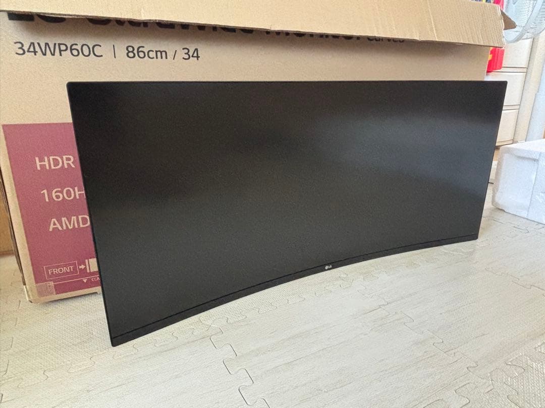 LG 34WP60C 曲面ディスプレイ 34インチ　難あり　またまた、値下げ中！ 没入感のある曲面ディスプレイが特徴的なLGのウルトラワイドモニター