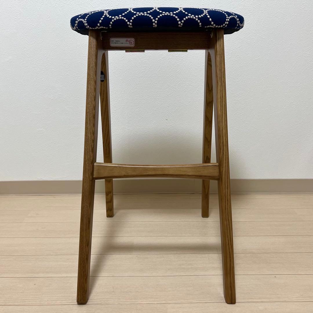 ミナペルホネン スツール タンバリン 折りたたみ 【ネイビー/オレンジ