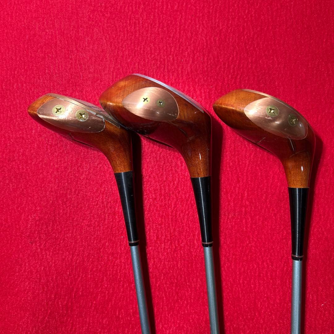 ヒロホンマ パーシモンウッド ゴルフクラブ ヴィンテージ 3本セット