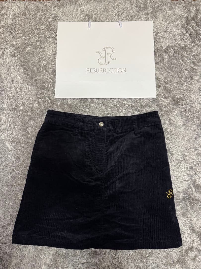 RESURRECTION ブラックコーデュロイスカート ソフトボーンスカート(ブラックコーデュロイ) - seventen