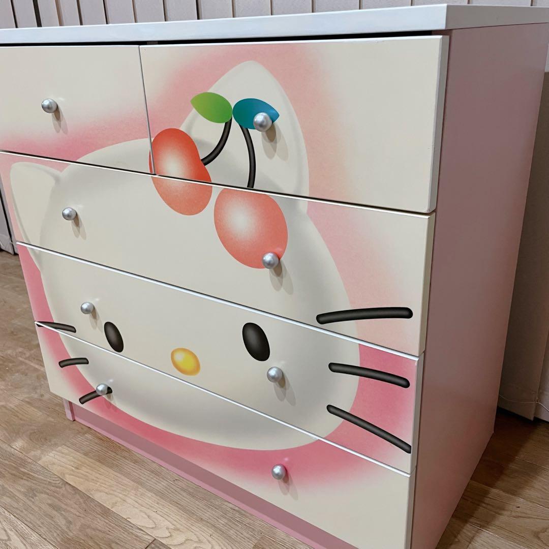 美品✨キティちゃん タンス 木製 チェスト 引き出し ハローキティ