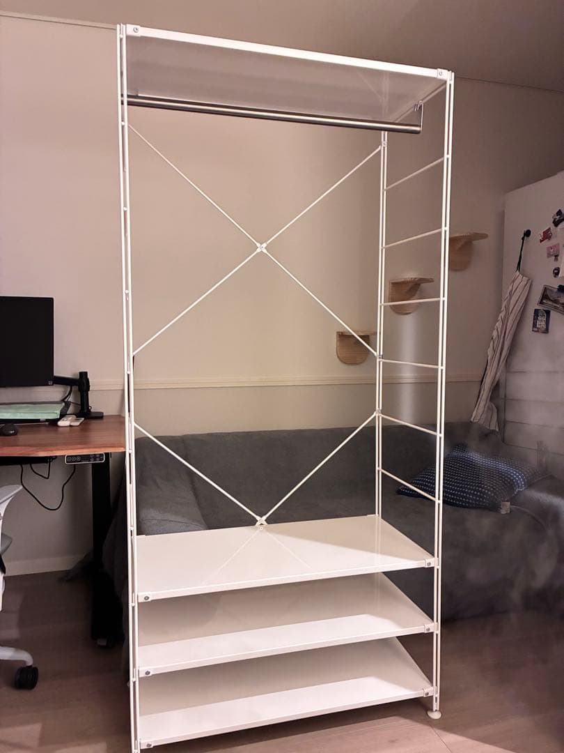 無印良品　スチールユニットシェルフ ワードローブセット　ライトグレー スチールユニットシェルフ ワードローブセット ライトグレー | 無印良品