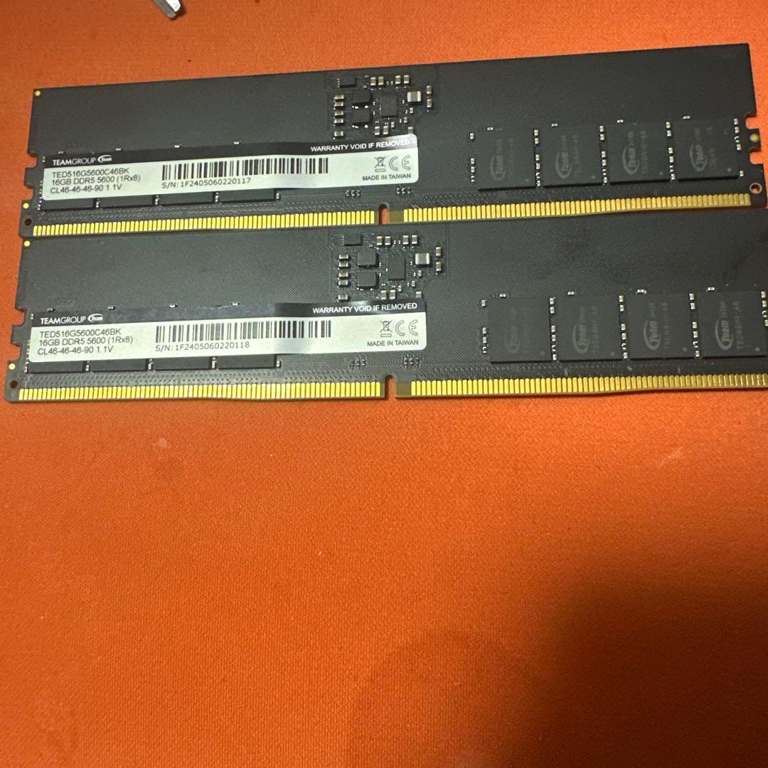 TEAM DDR5 32GB (2x16GB) 5600MHz 動作確認済み CLASSIC DDR5 DESKTOP MEMORY BLACK 32GB(2x16GB) 5600MHz CL46