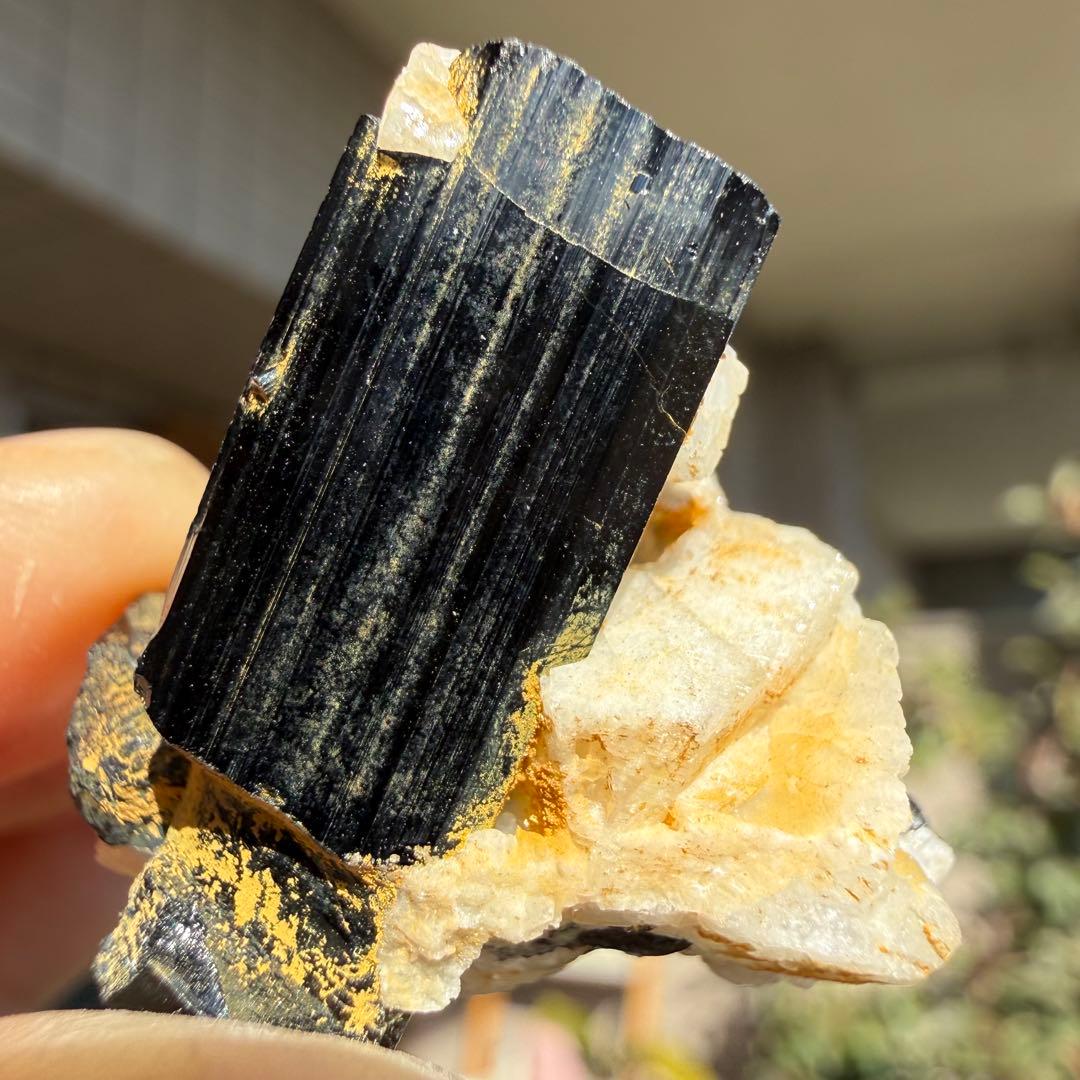 ヒマラヤ産 ブラックトルマリン 母岩付き 15g 水晶 原石 自然石 鉱物