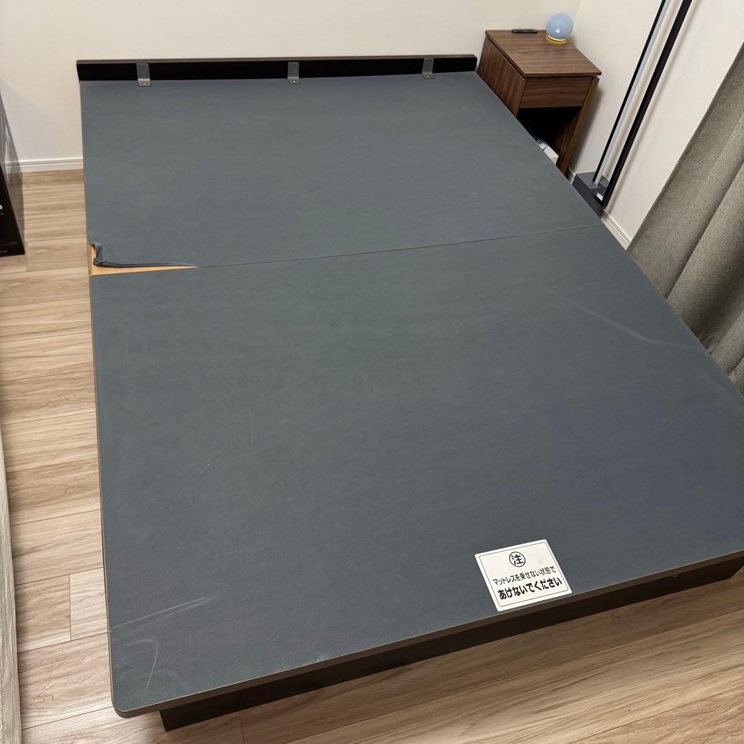 ニトリ 跳ね上げ(油圧式)収納付き ダブルベッド フレーム タテ 深型 ダブルベッドフレーム(OP KG ヘッドレス 縦開き 浅型 MBR) | ニトリ