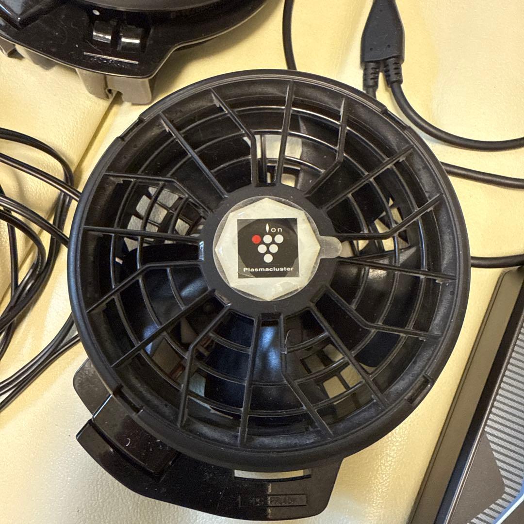 空調ファン、24Vバッテリー、充電器フルセット 空調ウェア用 バッテリー ファン セット 服なし USB充電器付き ファン