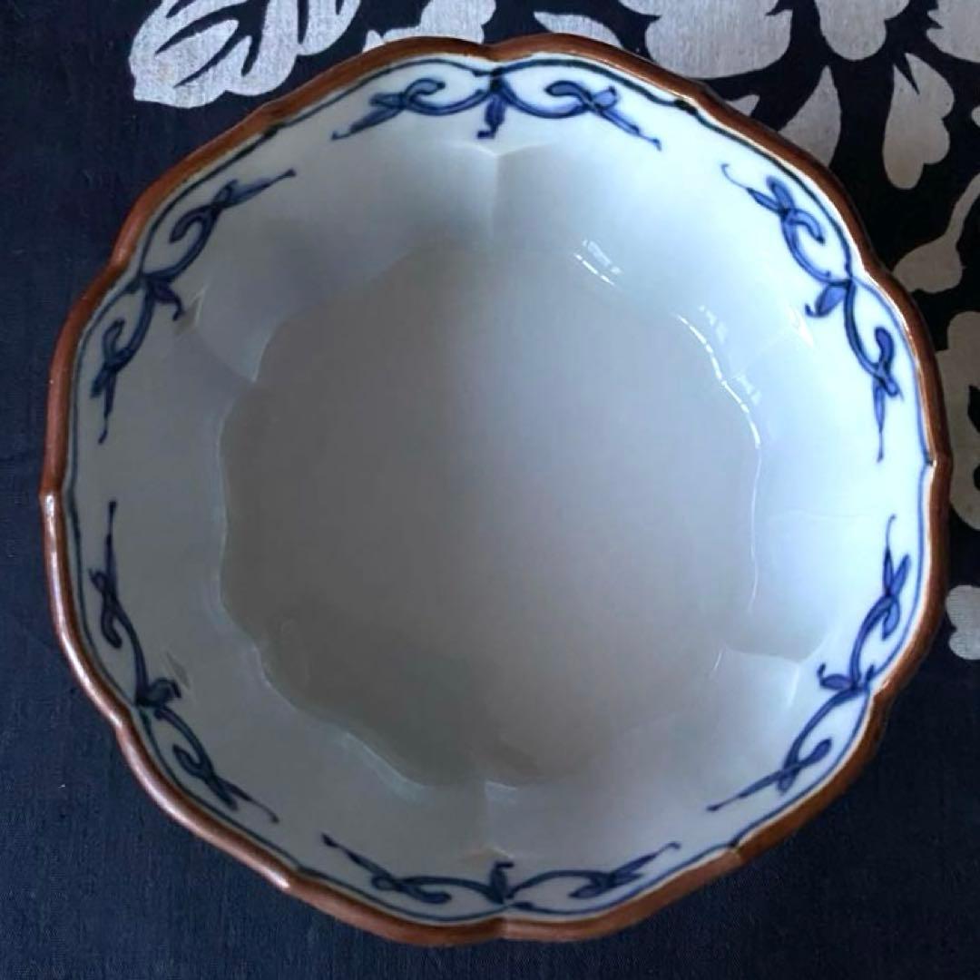 京焼 清水焼 加藤雲泉 黄南京 草花彫輪花六角向付 花唐草 六角鉢 三客