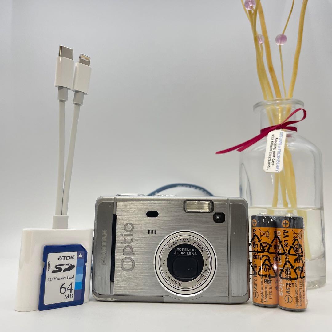 スマホ転送OK✨PENTAX Optio S30✨動作確認済 単三電池 可愛い