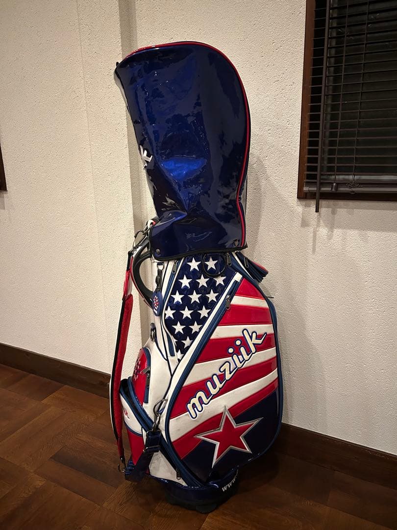 y*m様 muzik ゴルフバッグ・キャディバッグ 星条旗デザイン BACK SPIN!】カートキャディバッグ STAR 星柄 – バックスピン！ゴルフ