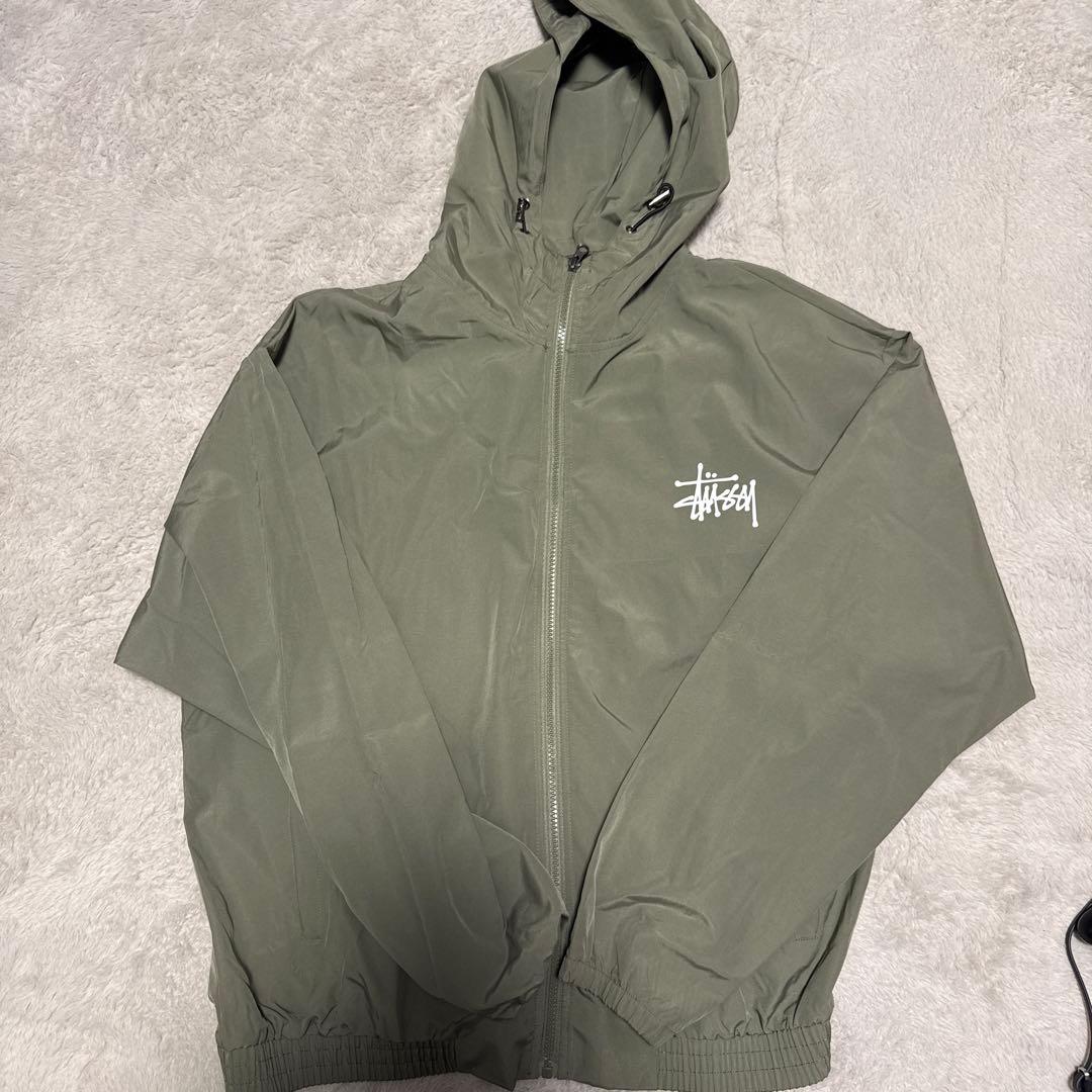 Stussy フード付きナイロンジャケット Lサイズ オリーブ - メルカリ