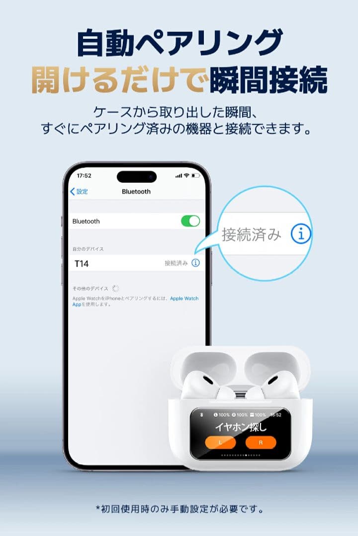 T14 ワイヤレスイヤホン ENC ANC - メルカリ