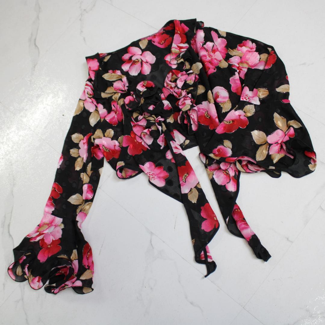 フラメンコ衣装】ブラック×花柄 primaboutique ワンピース ドレス