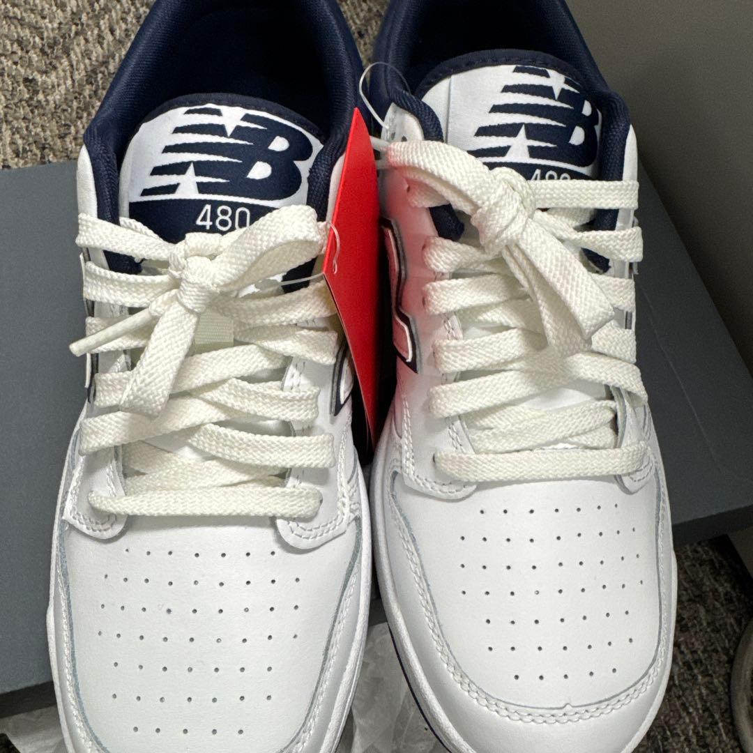 【新品】BB480LWN 25.5cm ホワイト×ネイビー 箱付き