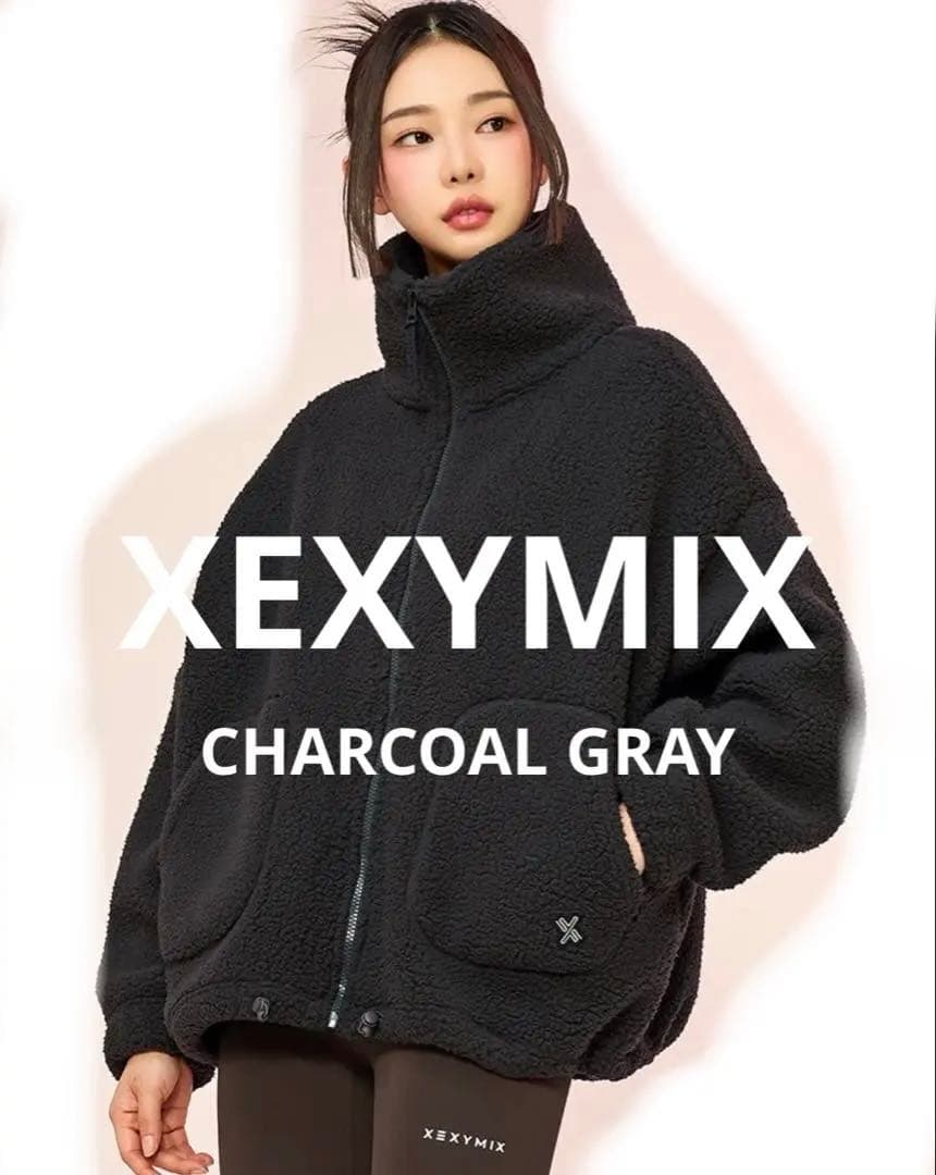 XEXYMIX XA5410G シェルパ ハイネックジャンパーチャコールグレー
