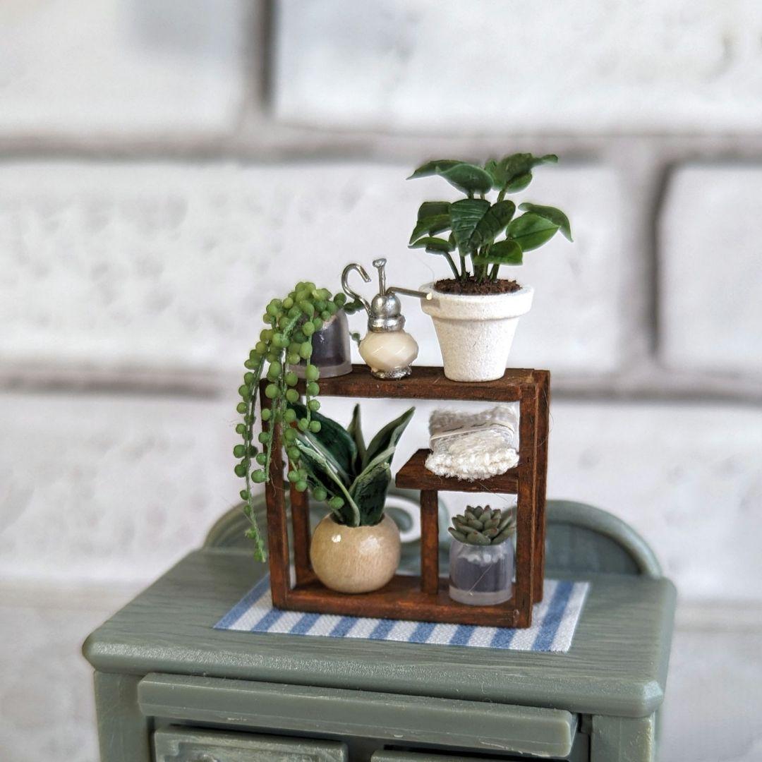 ミニチュア観葉植物とラックセット ハンドメイド ミニチュア - メルカリ