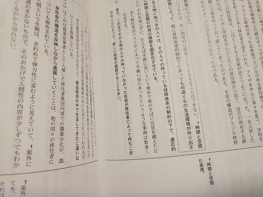 鉄緑会の恩田先生による高3入試現代文演習解説冊子 駿台