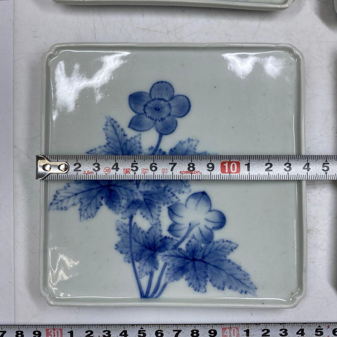 鍋島焼 花柄 角皿 5枚 14×14cm 東キ7-0824☆2F トコヒ - メルカリ