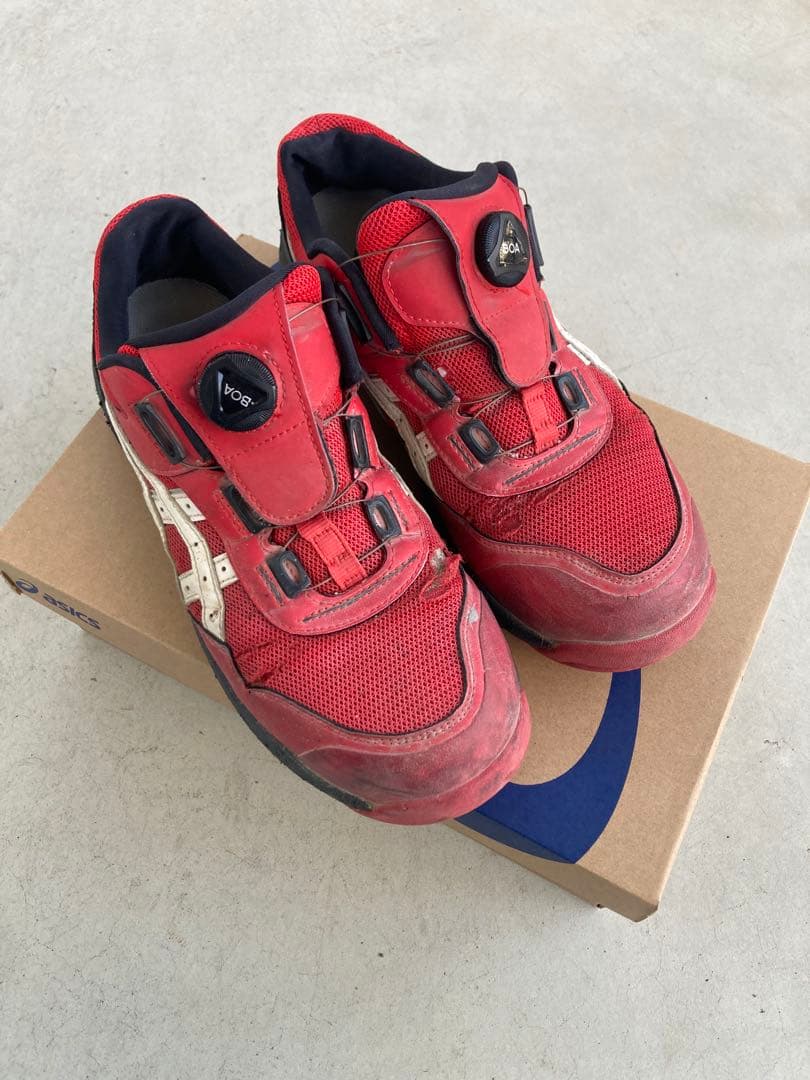 ASICS 安全靴 BOAシステム レッド - メルカリ